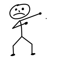 sketches stick figure people  isolated silhouettes  man dancing  drawing joke