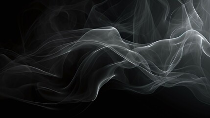 Fototapeta premium Swirling smoke with black background Black and white theme Abstract wallpaper