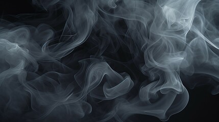 Obraz premium Swirling smoke with black background. Black and white theme Abstract wallpaper