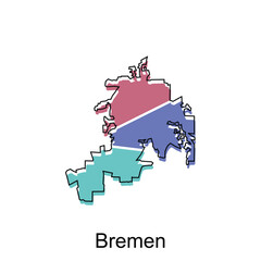 Bremen City of Georgia map vector illustration design template
