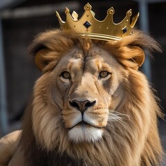 Lion, Lion with king crown, lion king, lion king, real lion, royal lion