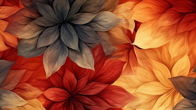 Autumn leaves seamless pattern. fall seasons pattern