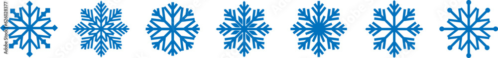 Aufkleber snowflake icon vector. snowflake blue line icon .winter snowflakes set.