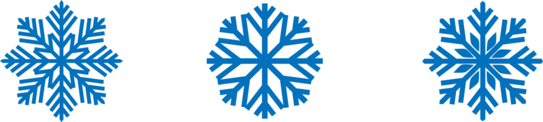 Snowflake icon vector. Snowflake blue line icon .Winter snowflakes set.
