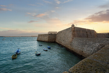Castle of Santa Catalina at sunset - Cadiz, Andalusia, Spain © diegograndi