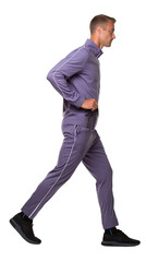 Isolated handsome young Fitness Man Exercising. Living Healthy Lifestyle, cutout on transparent background, ready for architectural visualisation.