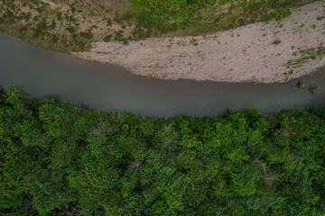 Beautiful aerial view of the Costa Rica Rainforest in the Talamanca Region