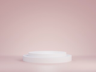 Abstract White cylinder pedestal podiumfor product display presentation. 