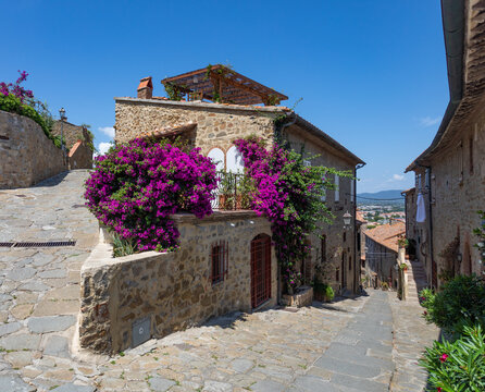 A traditional Italian house in a fortress, Castiglione della Pescaia, Grosetto, Italy