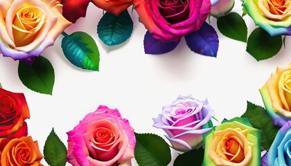 colorful rose frame