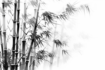 Fototapeta na wymiar Sumi-e bamboo. generative ai