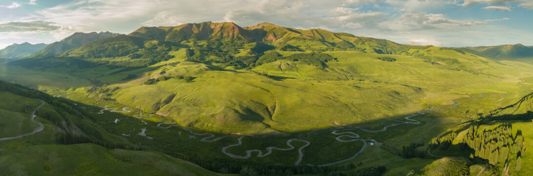 East River Valley Summer Sunset Panorama
