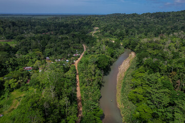 Beautiful aerial view of the Costa Rica Rainforest in the Talamanca Region