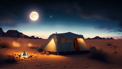 tent in the night, Camping in the Mountains