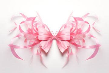 butterfly pink ribbon support cancer 