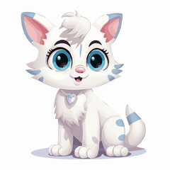Fototapeta na wymiar cat cartoon clipart vector white background