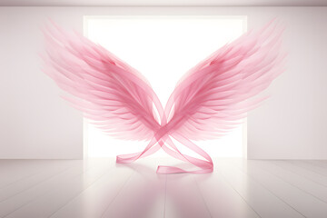 wings pink ribbon
