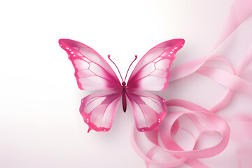 butterfly pink ribbon