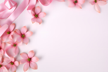 Fototapeta na wymiar pink cherry blossom with negative space