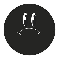 Obraz premium Dot circle retro vintage cartoon groovy face emotion emoji sticker diary note