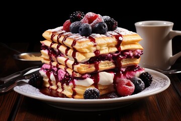 Tasty cake with berries