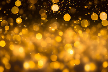 Vibrant glowing yellow, glow abstract background with soft defocused lights and pattern