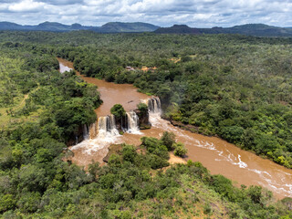 Huge amazingly beautiful waterfall in Brazil