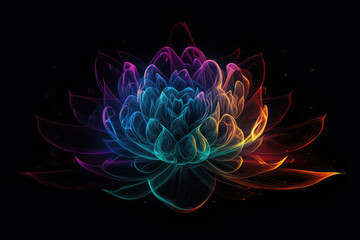 Obraz premium Abstract lotus flower, generative AI 