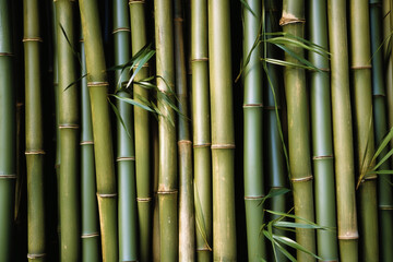 Fototapeta na wymiar Many bamboo stalks on background. generative ai