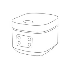 Outline Rice Cooker Icon, line icon, black line. Vector art Design