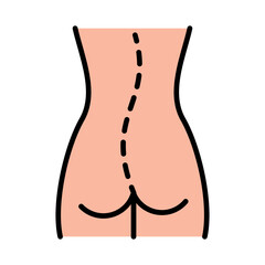 Back pain color icon. Spine pain vector icon. Backache linear style sign for mobile concept and web design. Symbol, logo illustration. Vector graphics