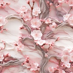 Enchanting Pink Flora: A Seamless Background of Elegant Floral Patterns in Rich Hues, Embracing Cultural Elegance and Timeless Artistry