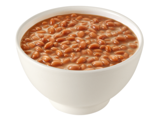 tigela branca com feijão cozido isolado em fundo transparente - feijão brasileiro cozido