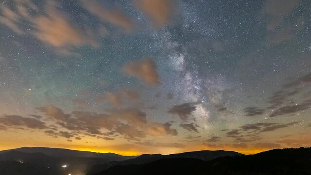 Milky Way in La Seu D Urgell, Pyrenees, Spain
