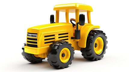 Fototapeta na wymiar toy tractor 3d isolated on white white backround