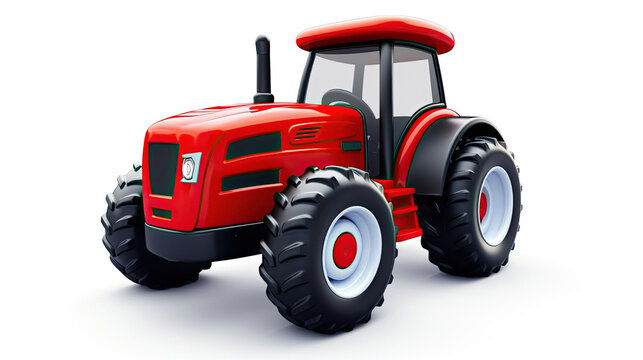 toy tractor 3d isolated on white white backround
