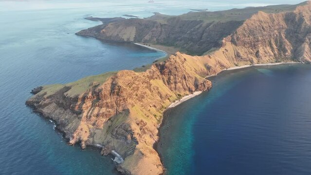 Beautiful evening light illuminates the volcanic island of Gili Banta, not far from Komodo National Park. This beautiful area of Indonesia is known for its astounding marine biodiversity.