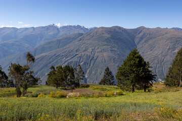 Scenic drive through the remote, peaceful, picturesque and mountainous landscape of the Bolivian Andes - exploring wild places in South America