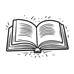 book outline doodle illustration