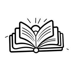book outline doodle illustration