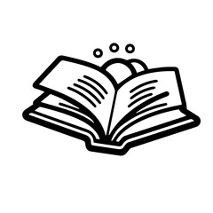 book outline doodle illustration