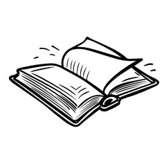 book outline doodle illustration