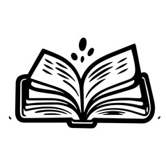 book outline doodle illustration