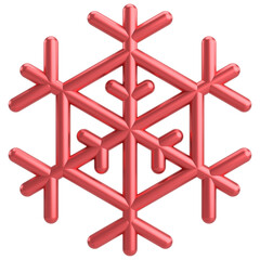 Snowflake. Christmas decoration. 3D illustration.