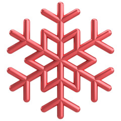Snowflake. Christmas decoration. 3D illustration.