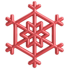 Snowflake. Christmas decoration. 3D illustration.