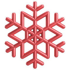 Snowflake. Christmas decoration. 3D illustration.