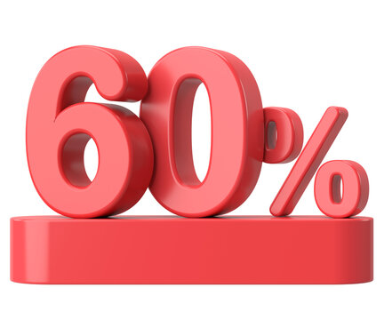 3D sixty percent sale. 60% sale. Sale decoration.