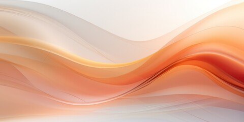 Abstract light orange and light brown swirl wave on white background. Flow liquid lines design element, generative ai