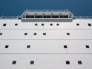 Accommodation or superstructure of ultra large container vessel for crew seamen living during sea...